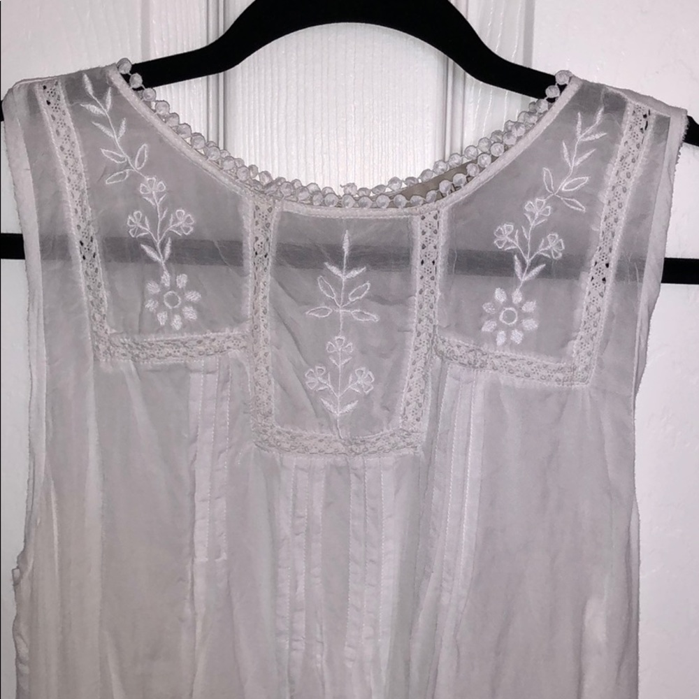 Loft Embroidered Sheer Tank Top